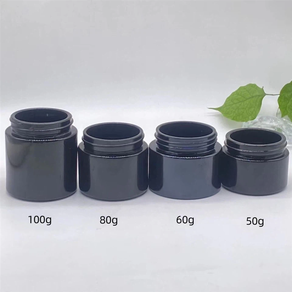 Black Glass Cream Bottle